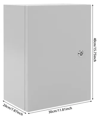 Obrázok produktu pre Elektrické kryty – Uzatvárateľná vonkajšia rozvodná skrinka – Hliník – Vodotesná – Na montáž na stenu – Rozvetvovacia skrinka – 30 x 40 x 20 cm