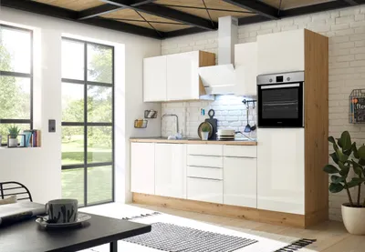 Produktbild von Küche Küchenzeile Küchenblock Marleen Premium 280 cm Weiß Artisan Eiche Respekta