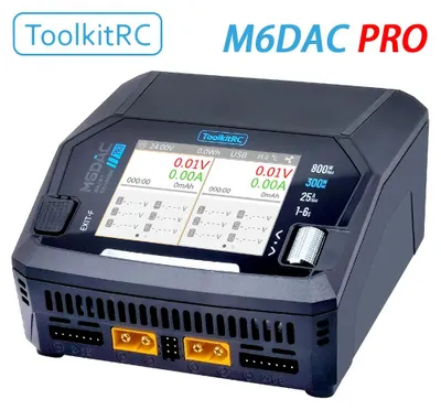 Produktbild von Intelligentes Akkuladegerät - M6DAC PRO - Zweikanalig - AC 200 W - DC 800 W - 16 A - LiPo/LiHV 1–6S - PD 65 W