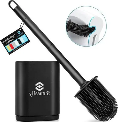 Immagine prodotto di Scopino flessibile in silicone con supporto - Scopino da parete ad asciugatura rapida nero