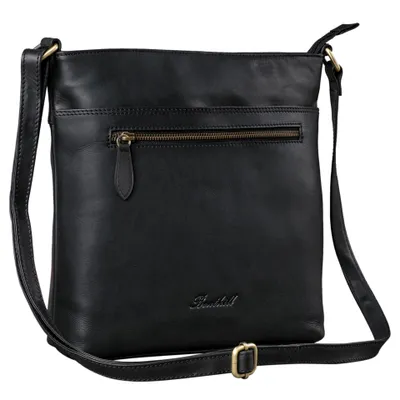Produktbild von Benthill Damen Umhängetasche Leder - Tasche aus echtem Rindsleder - Handtasche mit Reißverschluss - Schultertasche / Ledertasche - Vintage Shopper