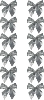 Produktbild von Oblique Unique Geschenkschleifen Deko Schleifen für Geschenke Tüten Zuckertüte Weihnachten Geschenkdeko - silber