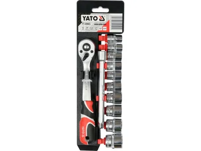 Obrázek produktu pro Sada Nástrčných Hlavic S Příslušenstvím 3/8" 12Ks Yt-38683