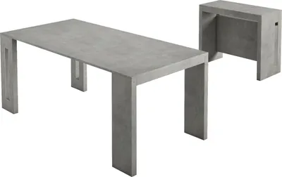Produktbild von Ausziehbarer Tisch Detound, Ausziehbarer Esstisch, Mehrzweckkonsole mit ErWeißerungen, 100%  Italy, 186x80h76 cm, Beton