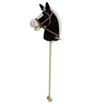 Produktbild von Sweety Toys 5093 Steckenpferd BLACKY super-süss ,Farbe schwarz mit weißer Mähne -sehr edel- mit Funktion.