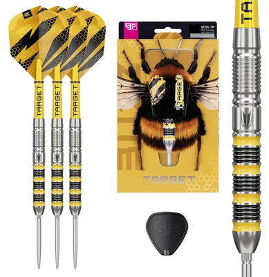 Imagen del producto de Set de dardos Target Darts BUZZ, con punta de acero, calibre 22G, cuerpo modelo 01, 90% wolframio