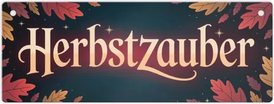 Produktbild von Herbstzauber Metallschild mit bunten Blättern