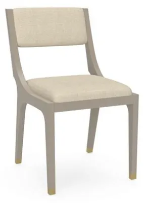 Immagine prodotto di Sedia da pranzo di design in tessuto bianco in vero legno Nuovo