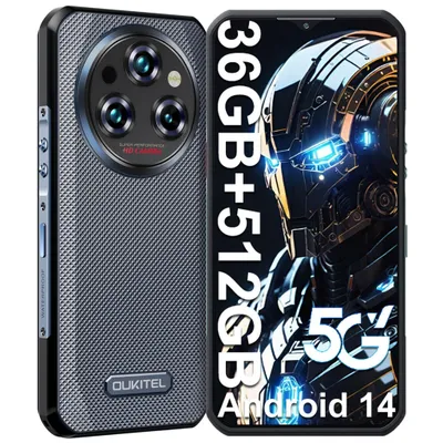 Produktbild von OUKITEL WP35 Pro Outdoor Smartphone 5G 36GB+512GB Android 14 Rugged Handy Ohne Vertrag 11000mAh 6,6” FHD+ IP68 Wasserdicht GPS NFC, Grau
