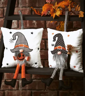 Produktbild von Kleines Halloween Hexen Kissen als Dekoration 25x25 cm 1 St.