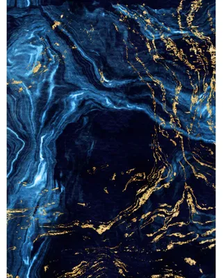 Abstrakter Leinwanddruck, dunkelblau/gold, 61x46 cm, Poster