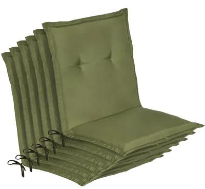 Produktbild von Beautissu 6er Set Niedriglehner Auflage Loft NL, 100x50x6cm, Olivegrün