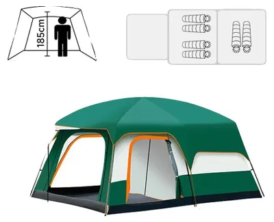 Immagine prodotto di Tenda da campeggio, a doppio strato, per 2-4 persone, verde