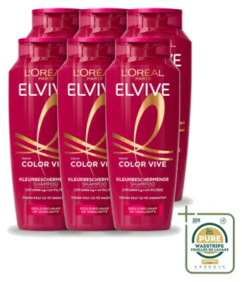 Image de 6 x Shampooing L'Oréal Paris Elvive Color Vive pour cheveux colorés, 250 ml - Pack économique - 6 pièces