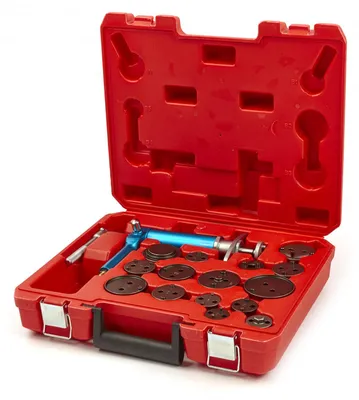 Immagine prodotto di Set-kit pressa pneumatica per pistoncini delle pinze freno, divaricatore per pastiglie dei freni per auto, strumenti per la retrazione del pistone 16 pezzi