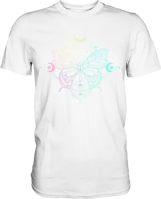 Produktbild von Mond Pastel Schmetterlinge T-Shirt – White / M