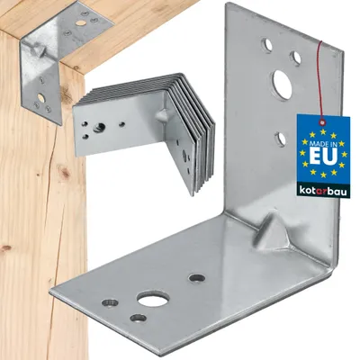 Obrázek produktu pro KOTARBAU® Sada 12 ks úhlových spojek, regálové úhelníky 60x60x40 mm, úhelníky pro těžké zatížení, dorazové úhelníky, zesílené kovové úhelníky, stavební spojky, pozinkovaná ocel