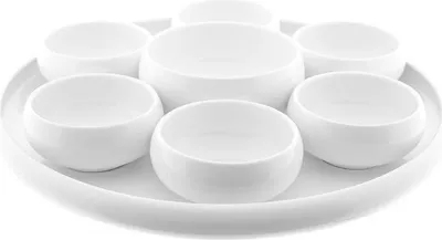 Produktbild von Belicia 8-teiliges Snackschalen-Set aus Porzellan - Snack- und Dip-Set in Weiß
