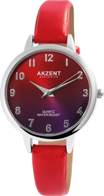 Produktbild von AKZENT EXCLUSIVE Damenuhr mit Band aus Kunstleder, IP Plattierung