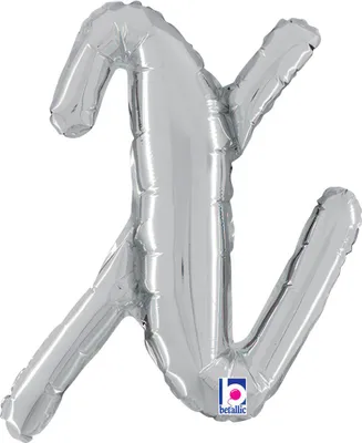 Produktbild von ABC14 Folienballon Buchstabe Skript Silber | X 36 cm
