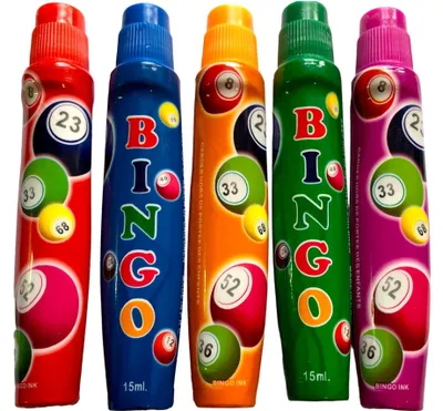 Obrázok produktu pre Sada 5 bingoových značiek v rôznych farbách – 15 ml