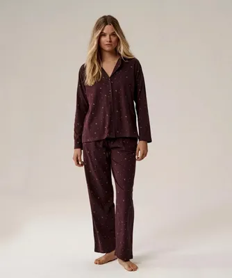 Produktbild von Damen Pyjama Atlantic 100% Baumwolle klassischer Schnitt rot L