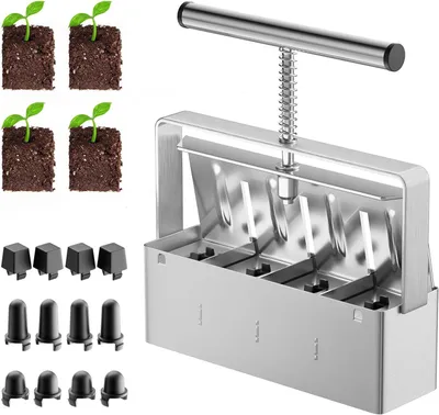 Image de Machine à blocs de terreau portable 4 × 5 cm pour semis, presse à pots de terreau pour blocs de terreau destinés aux semis, au jardinage et au terreau