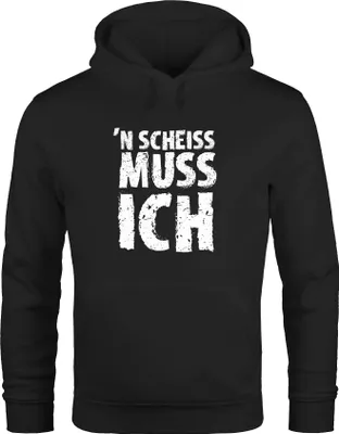 Produktbild von Hoodie Herren Einen Scheiß muss ich Fun lustig Kapuzenpullover Moonworks® schwarz 4XL