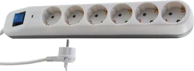 Produktbild von REV ICE-Line Design Steckdosenleiste 6-fach, ÜSS, Schalter Schutzkontakt weiß