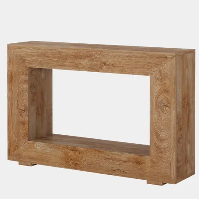 Image de LITTLE TREE table console, table d'appoint, table de couloir, table basse pour petite pièce, table console avec espace de rangement pour entrée, couloir, salon, bois naturel