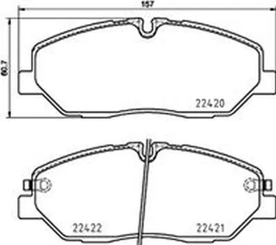 Produktbild von HELLA Bremsbeläge Satz Vorne Bremsklötze für HYUNDAI H350 Kasten 8DB 355 025-751