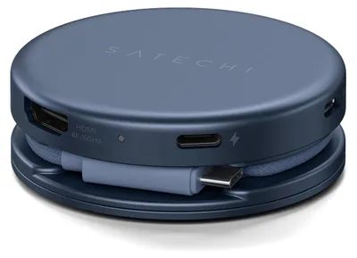 Immagine prodotto di Satechi, Hub multiporta 5-in-1 USB-C con uscita HDMI / USB-A / 2 USB-C / slot per scheda SD, modello OntheGo, colore blu