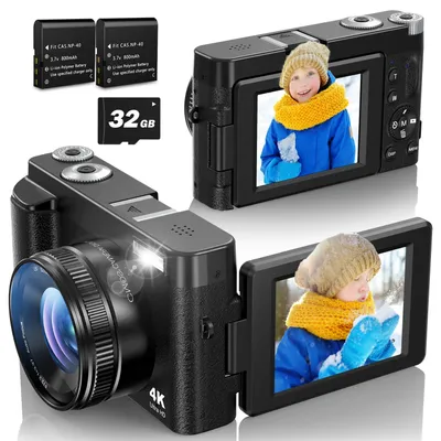 Immagine prodotto di Fotocamera digitale 4K da 48 megapixel con zoom 16x e schermo rotante a 180° per vlog
