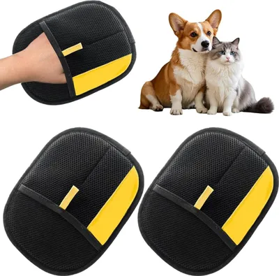 Produktbild von INF 2er-Pack Tierhaarentferner-Handschuhe - Doppelseitig, Wiederverwendbar
