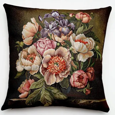 Produktbild von IRYS Gobelin Bukiet Dekokissen Doppelseitig Blumenmuster 45x45cm