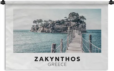 Produktbild von MuchoWow® Wandteppich Wandbehang Zakynthos - Griechenland - Meer 150x100 cm Tapisserie Dekoration Wandtuch - Waschbar - Tapisserien - Wand-Decke