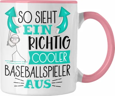 Produktbild von Trendation - So Sieht Ein Richtig Cooler Baseballspieler Aus Geschenk Tasse Lustiger Spruch Geschenkidee (Rosa)