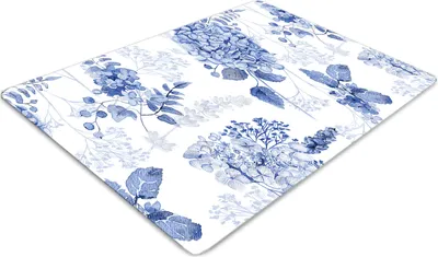Produktbild von Stuhlunterlage Bürostuhlunterlage 120 cm x 90 cm Bodenmatte Bürostuhlunterlage - Blaue Hortensie