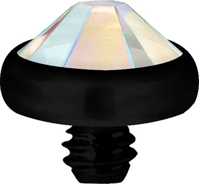 Produktbild von micro Aufsatz Dermal Anchor Piercing G23 PVD Blackline Kristall Stein - Regenbogen.BK-TIADJN.4mm.AB