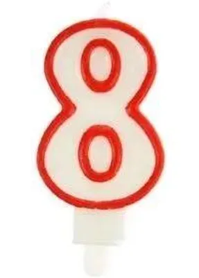 Obrázok produktu pre Arpex Narodeninová sviečka číslo 8 - červená, 7,5 cm