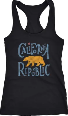 Produktbild von Damen Tank-Top California Republic Kalifornien Bär Racerback Neverless® schwarz M