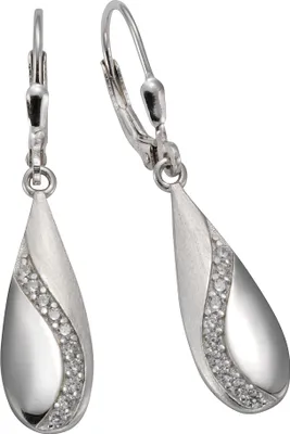 Produktbild von F Ohrhänger 925/- Sterling Silber 3,8cm weiß Zirkonia weiß 025230029