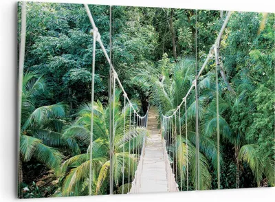 Produktbild von Bild auf Leinwand - Leinwandbild - 3 Teile - Tropen Dschungel Brücke - 105x70cm - Wand Bild - Wanddeko - Wandbilder - Leinwanddruck - Bilder - Wanddekoration - Leinwand bilder - CE105x70-4963