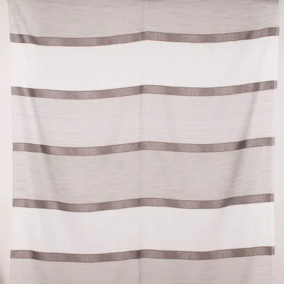 Produktbild von Gardinenstoff Dekostoff Voile halbtransparent Streifen grau 1,50m Breite