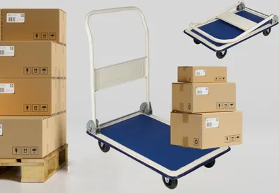 Produktbild von Toolland QT105, Sackkarre, Blau, Weiß, 150 kg, 4 Rad/Räder, 10,5 cm, 72,5 cm