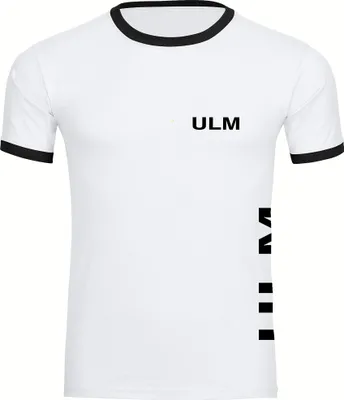 Produktbild von multifanshop Kontrast T-Shirt - Ulm - Brust & Seite, weiß/schwarz, Größe S
