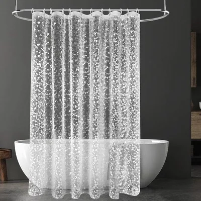 Obrázek produktu pro Unyqoos® Vodoodpudivá a plísním odolná sprchová záclona s 3D vzorem oblázků, 180 x 180 cm