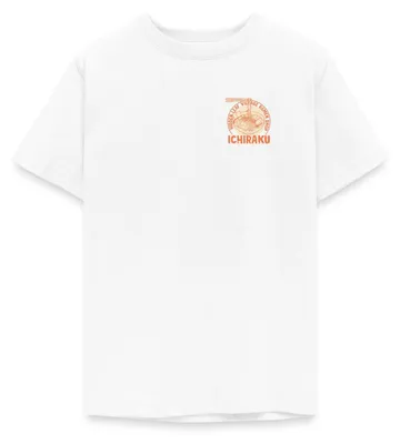 Produktbild von Spreadshirt Naruto Ichiraku Hidden Leaf Village Ramen Logo Teenager T-Shirt, 134/146 (9-11 Jahre), Weiß