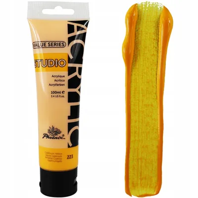 Zdjęcie produktu dla Farba Akrylowa Żółta Kadmowa Artystyczna Phoenix 223 Cadmium Yellow 100ml