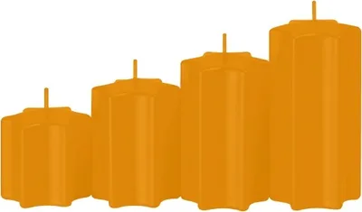 Produktbild von 4er Set Sternkerzen abgestuft Honig Natur Ø 6 cm